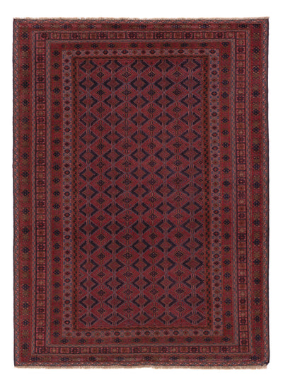Kelim Afghan Teppich 146x200cm - dunkelrot