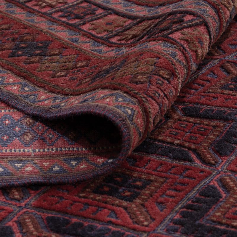 Kelim Afghan Teppich 146x200cm - dunkelrot
