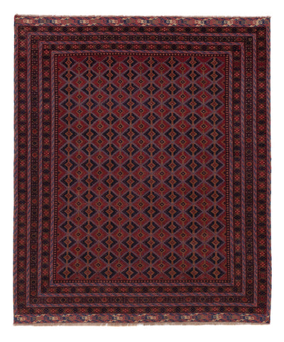 Kelim Afghan Teppich 158x193cm - dunkelrot