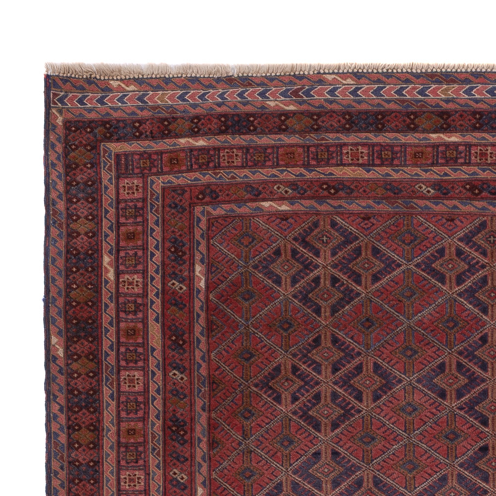 Kelim Afghan Teppich 154x193cm - dunkelrot