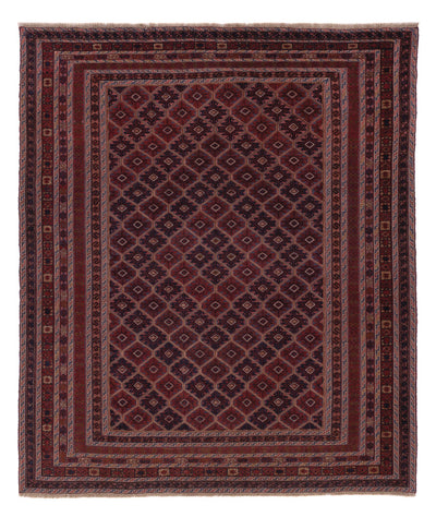 Kelim Afghan Teppich 161x187cm - dunkelrot