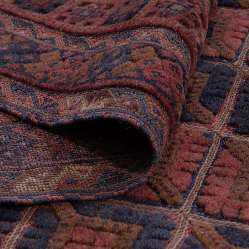 Kelim Afghan Teppich 159x193cm - dunkelrot