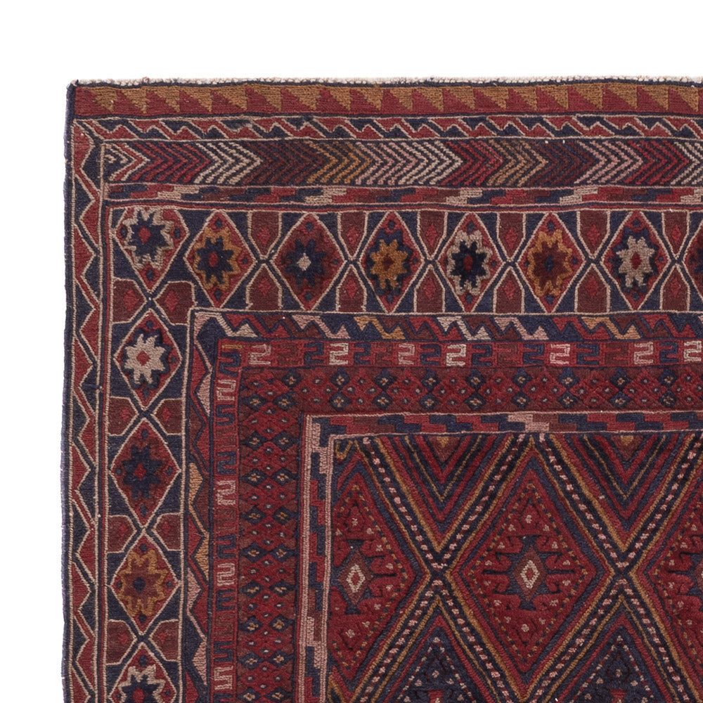 Kelim Afghan Teppich 145x187cm - dunkelrot