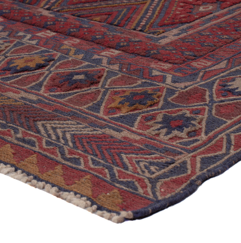 Kelim Afghan Teppich 145x187cm - dunkelrot
