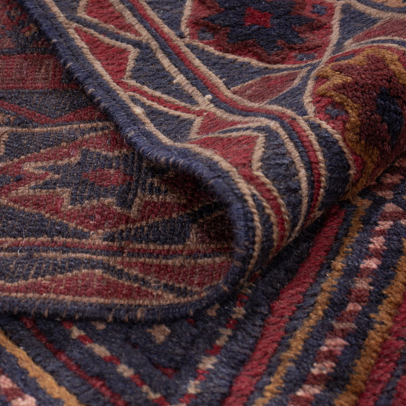 Kelim Afghan Teppich 145x187cm - dunkelrot