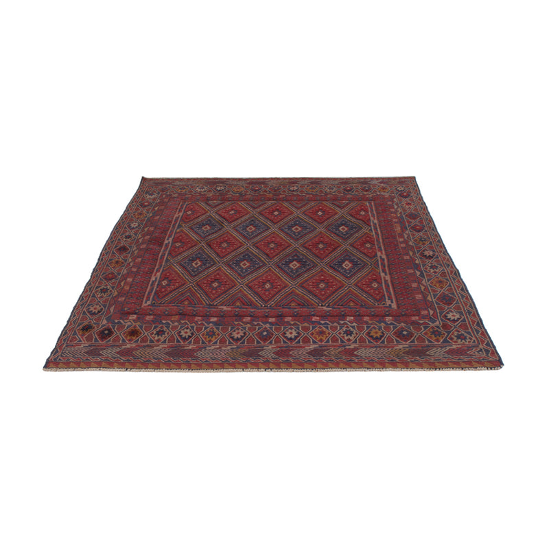 Kelim Afghan Teppich 145x187cm - dunkelrot