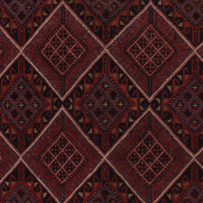 Kelim Afghan Teppich 141x183cm - dunkelrot