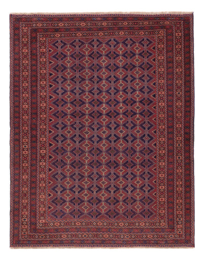 Kelim Afghan Teppich 149x193cm - dunkelrot