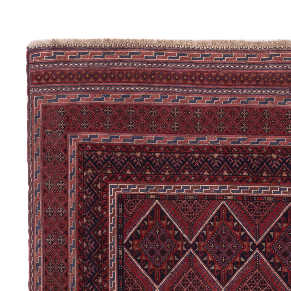 Kelim Afghan Teppich 143x188cm - dunkelrot