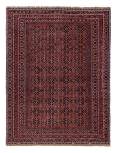 Kelim Afghan Teppich 148x196cm - dunkelrot
