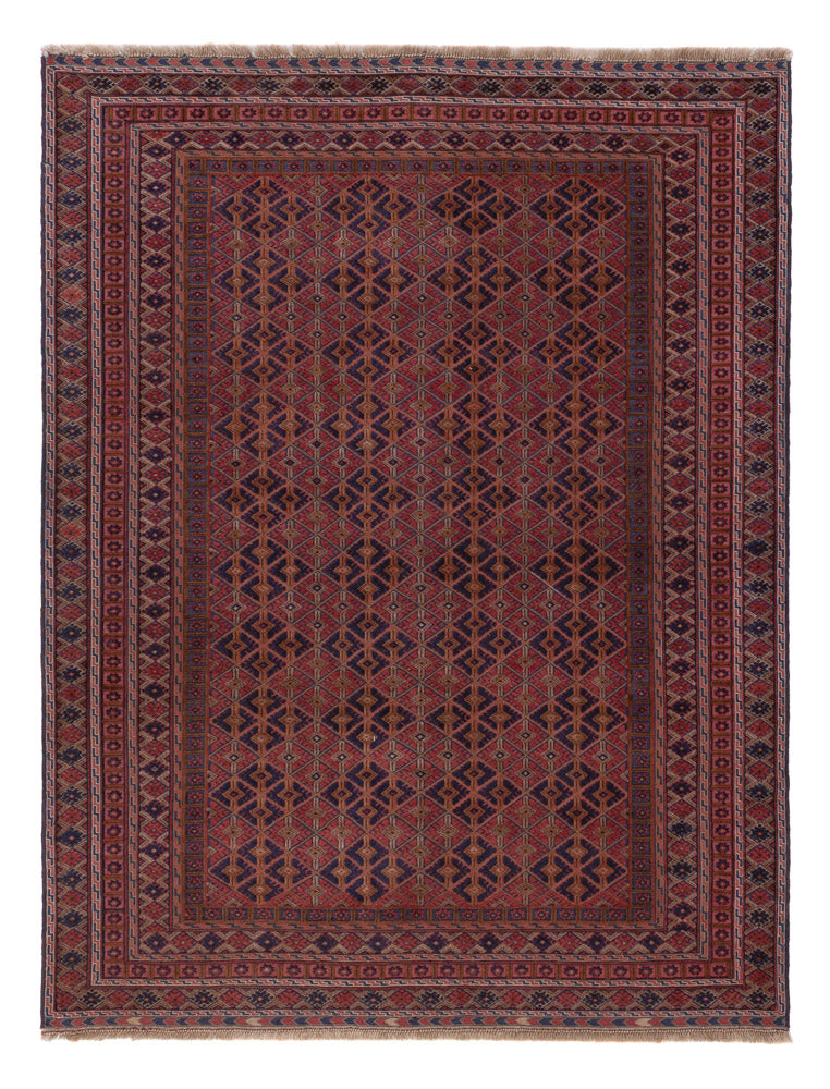 Kelim Afghan Teppich 148x196cm - dunkelrot