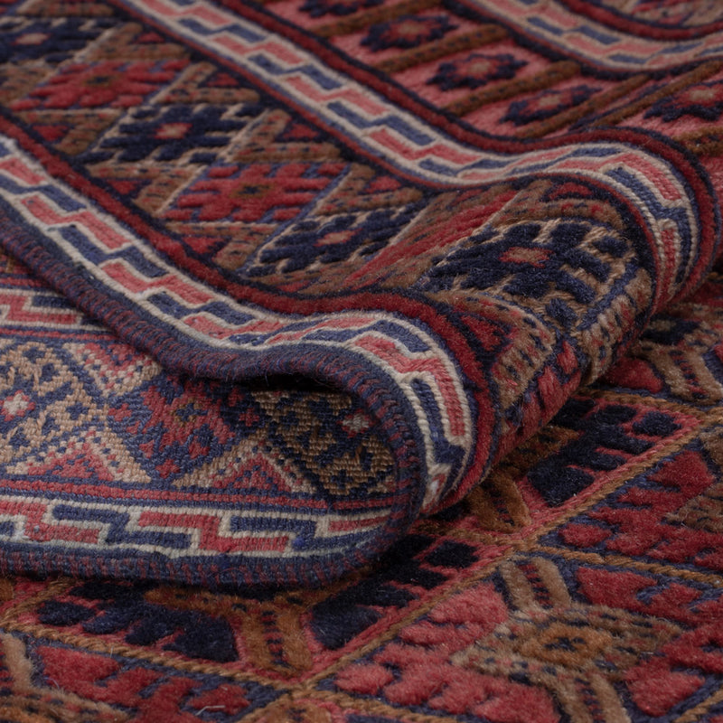 Kelim Afghan Teppich 148x196cm - dunkelrot