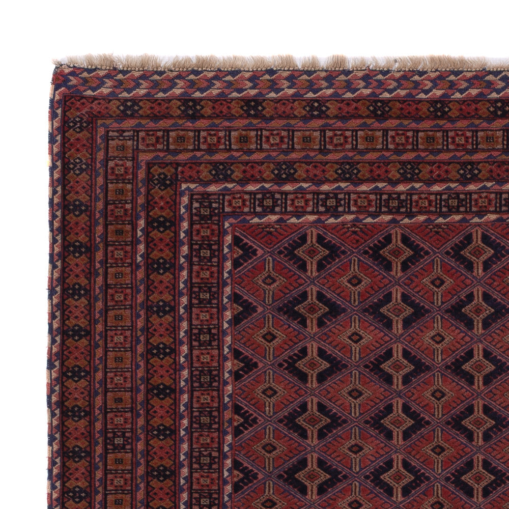 Kelim Afghan Teppich 155x193cm - dunkelrot