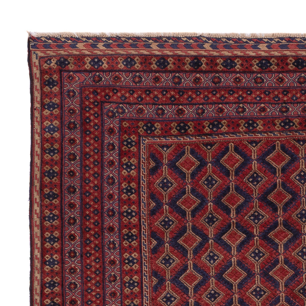 Kelim Afghan Teppich 146x191cm - dunkelrot