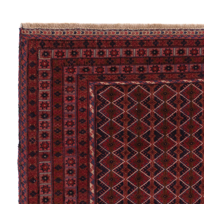 Kelim Afghan Teppich 141x181cm - dunkelrot