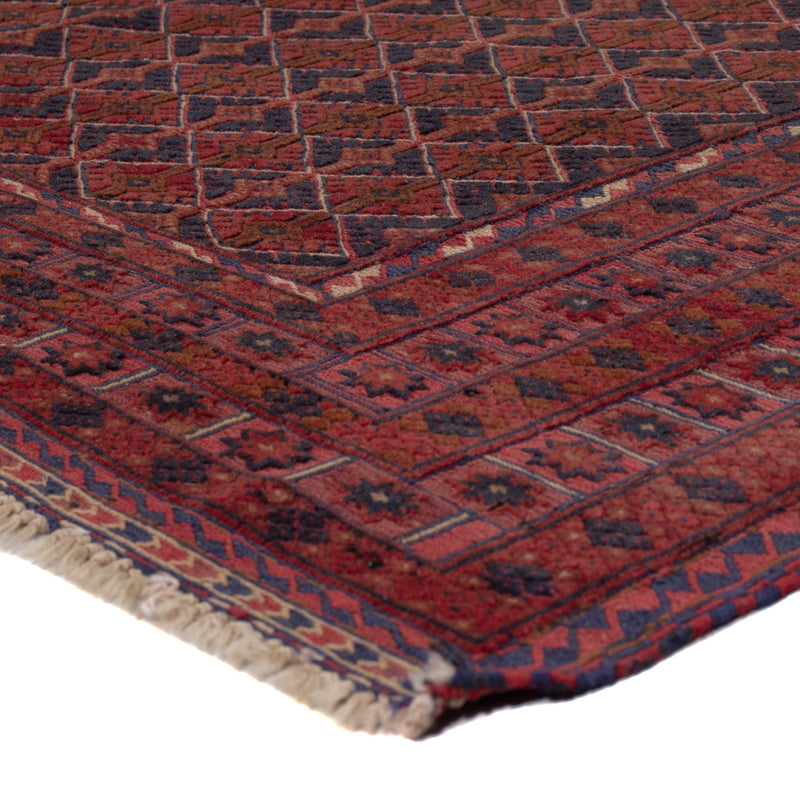 Kelim Afghan Teppich 141x181cm - dunkelrot