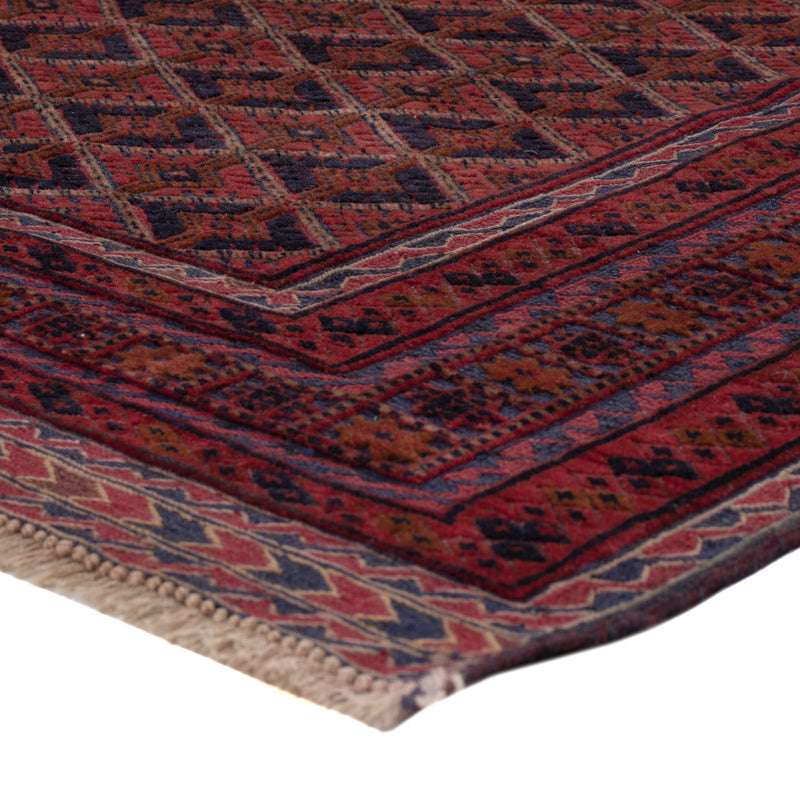 Kelim Afghan Teppich 151x179cm - dunkelrot