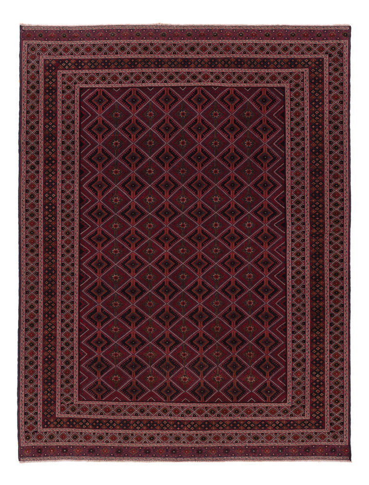 Kelim Afghan Teppich 159x208cm - dunkelrot