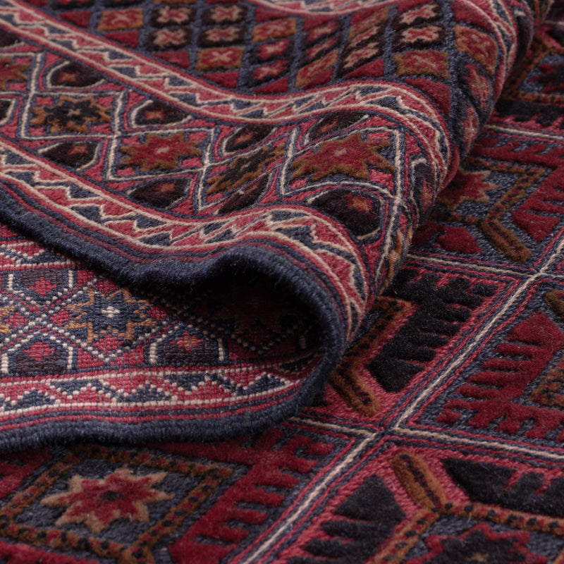 Kelim Afghan Teppich 159x208cm - dunkelrot