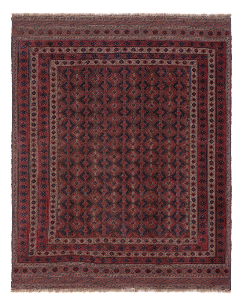 Kelim Afghan Teppich 164x197cm - dunkelrot