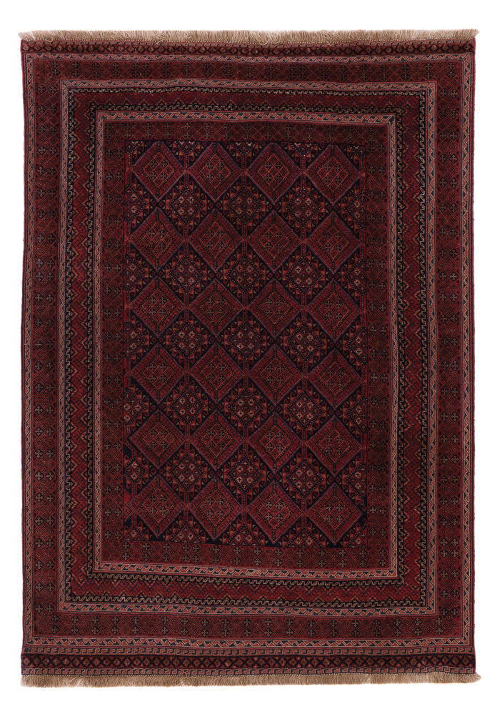 Kelim Afghan Teppich 139x195cm - dunkelrot