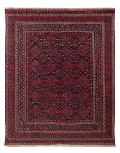 Kelim Afghan Teppich 148x192cm - dunkelrot