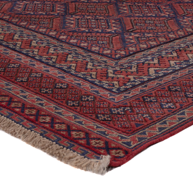 Kelim Afghan Teppich 148x192cm - dunkelrot