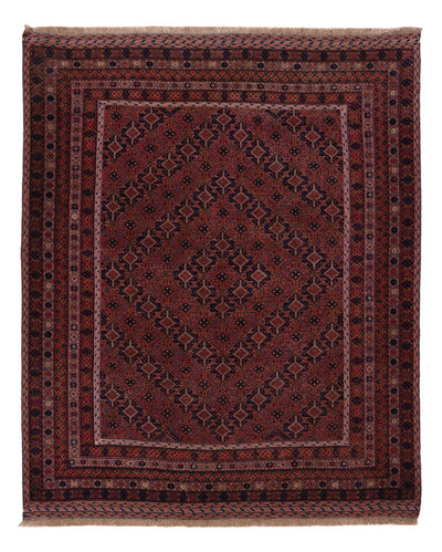 Kelim Afghan Teppich 161x197cm - dunkelrot