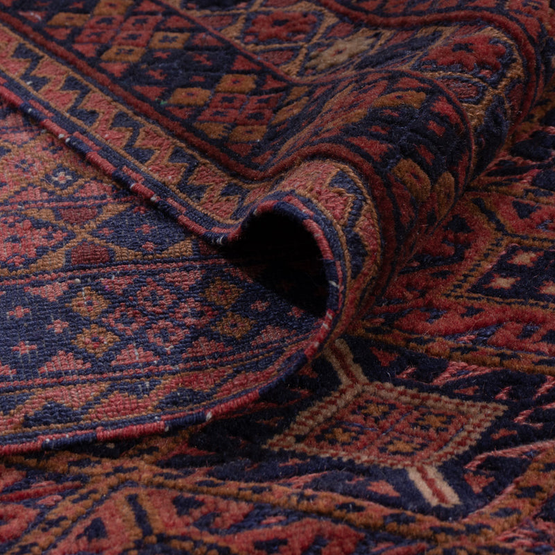 Kelim Afghan Teppich 161x197cm - dunkelrot
