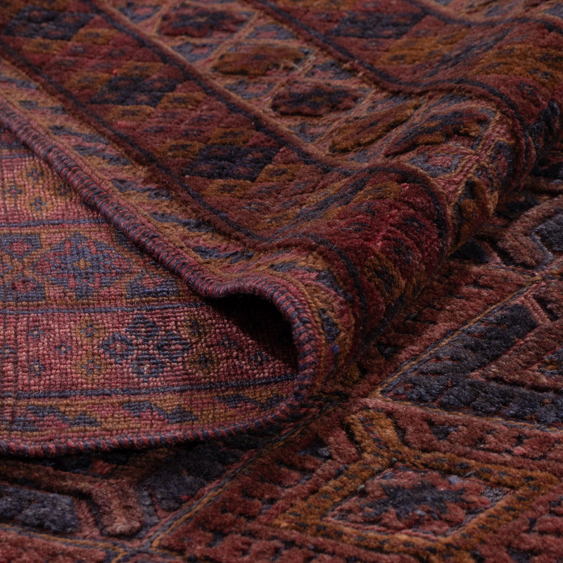 Kelim Afghan Teppich 161x196cm - dunkelrot