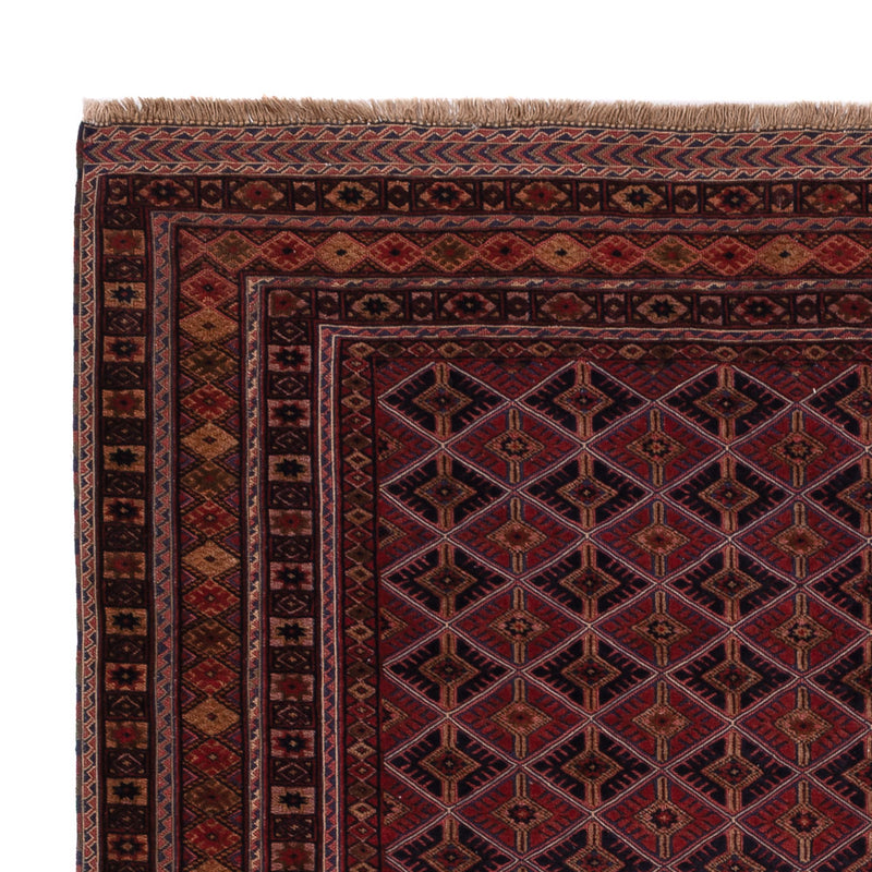 Kelim Afghan Teppich 159x196cm - dunkelrot