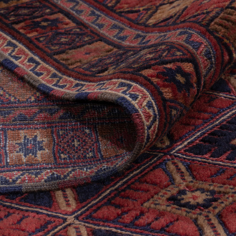 Kelim Afghan Teppich 159x196cm - dunkelrot