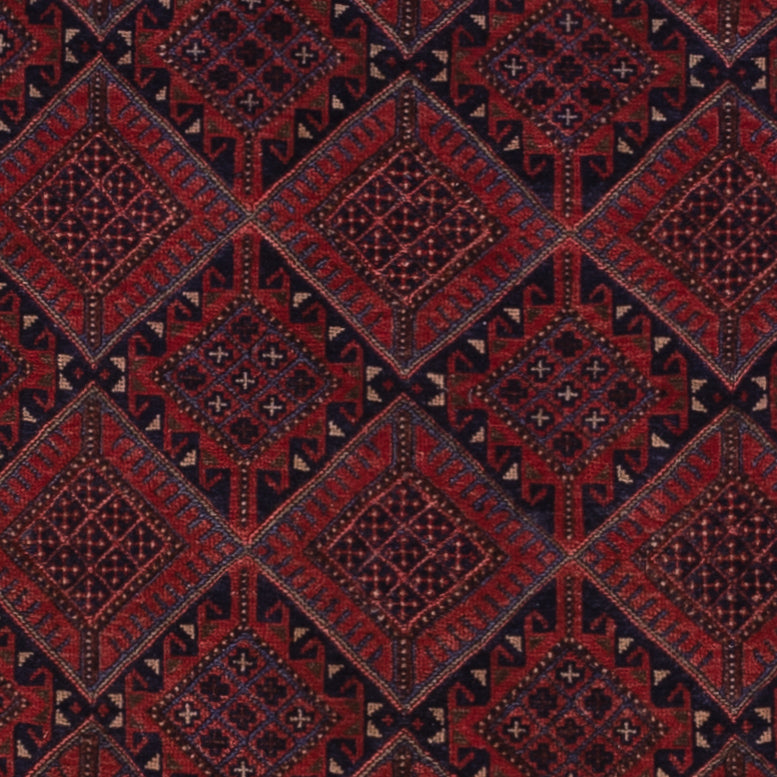 Kelim Afghan Teppich 137x182cm - dunkelrot