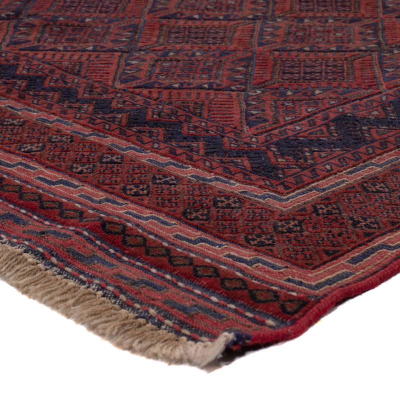 Kelim Afghan Teppich 137x182cm - dunkelrot