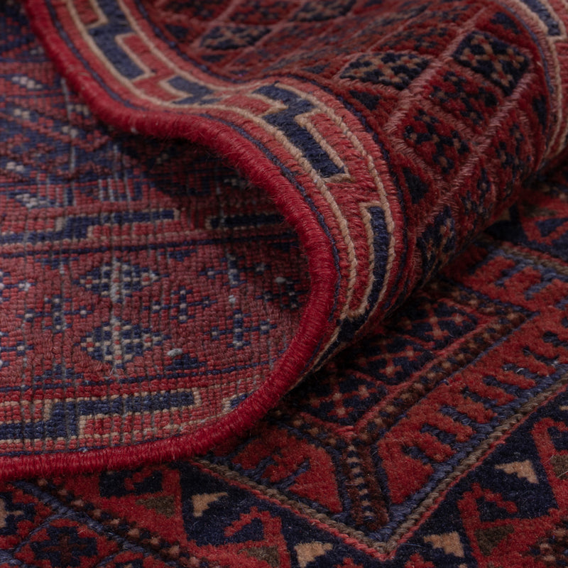 Kelim Afghan Teppich 137x182cm - dunkelrot