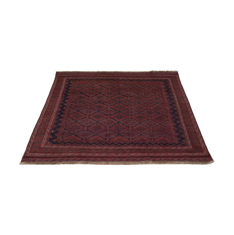 Kelim Afghan Teppich 137x182cm - dunkelrot