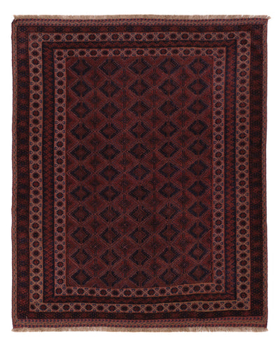 Kelim Afghan Teppich 165x197cm - dunkelrot
