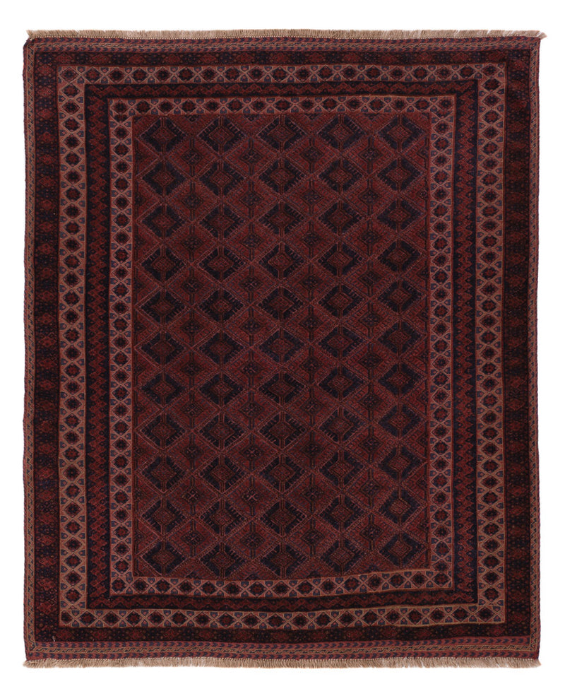 Kelim Afghan Teppich 165x197cm - dunkelrot