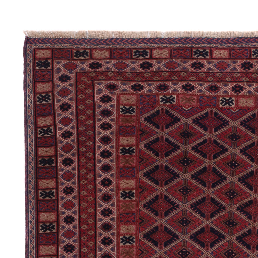 Kelim Afghan Teppich 151x209cm - dunkelrot
