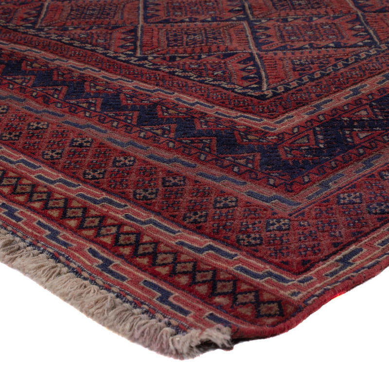 Kelim Afghan Teppich 143x186cm - dunkelrot