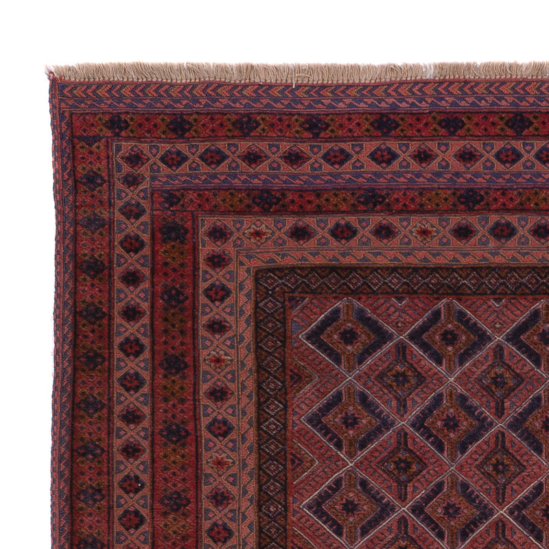 Kelim Afghan Teppich 141x186cm - dunkelrot