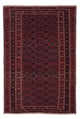Kelim Afghan Teppich 146x221cm - dunkelrot