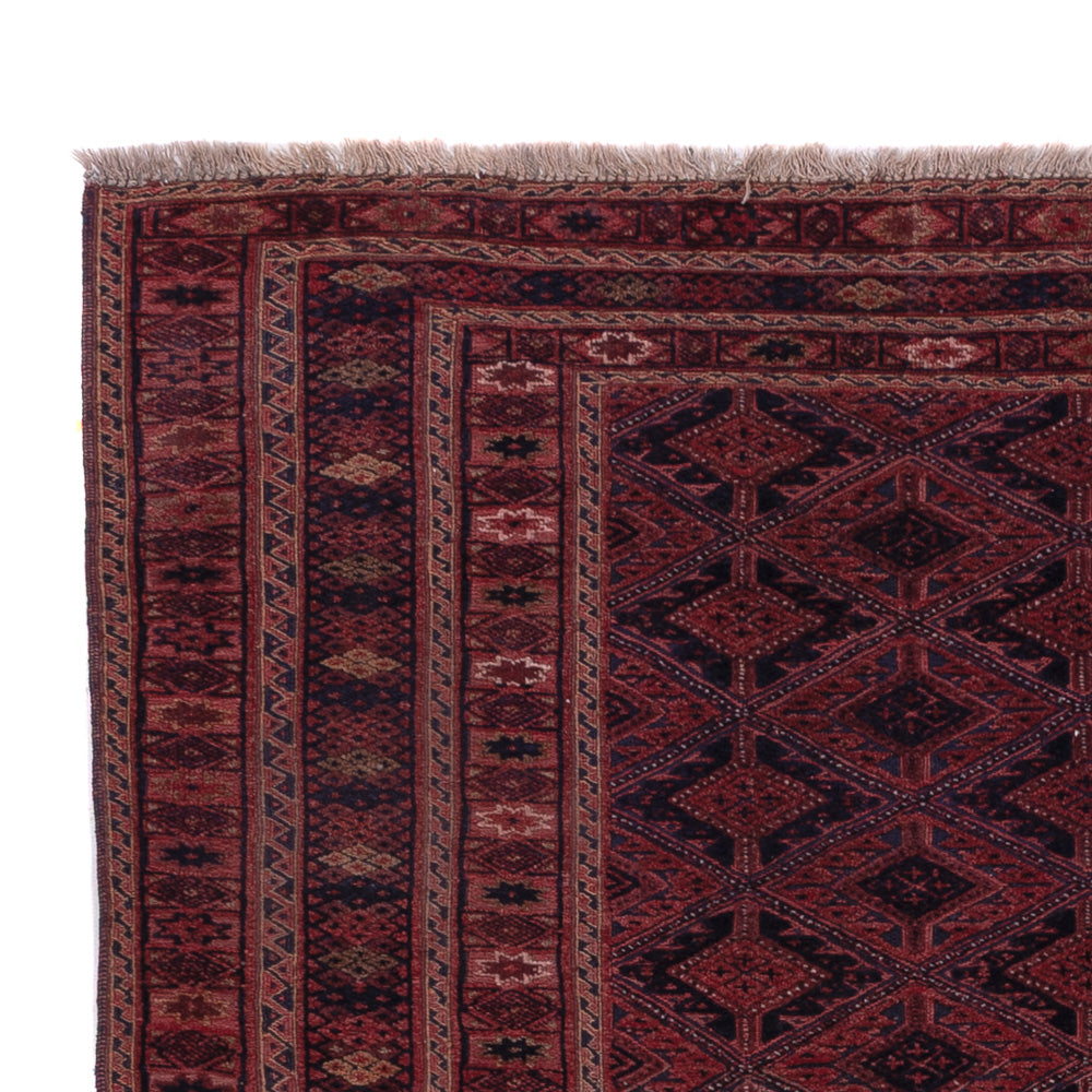 Kelim Afghan Teppich 146x221cm - dunkelrot