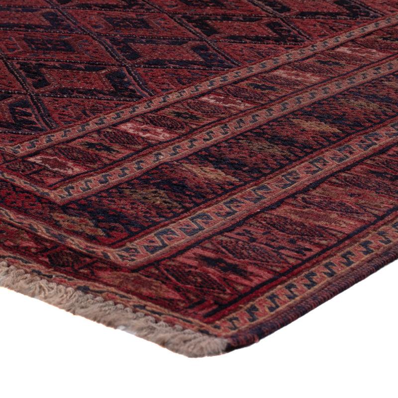 Kelim Afghan Teppich 146x221cm - dunkelrot