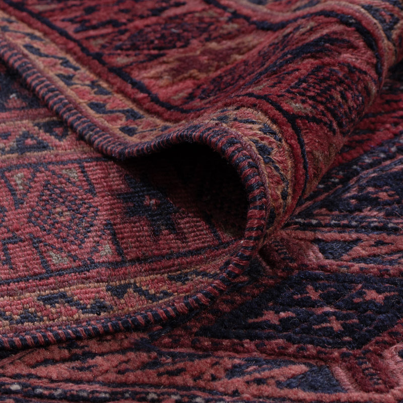 Kelim Afghan Teppich 146x221cm - dunkelrot
