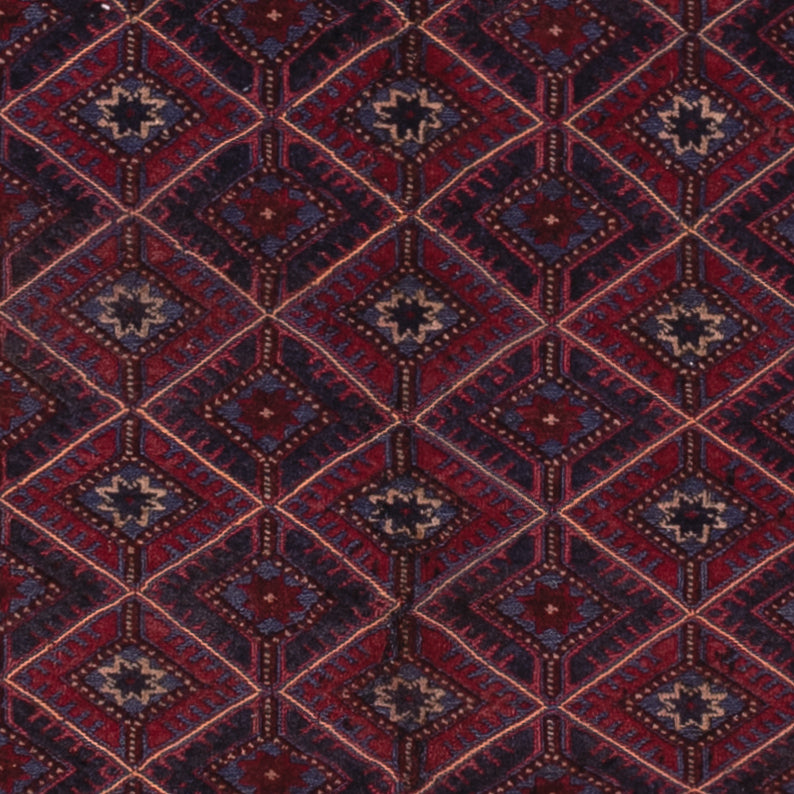 Kelim Afghan Teppich 155x178cm - dunkelrot
