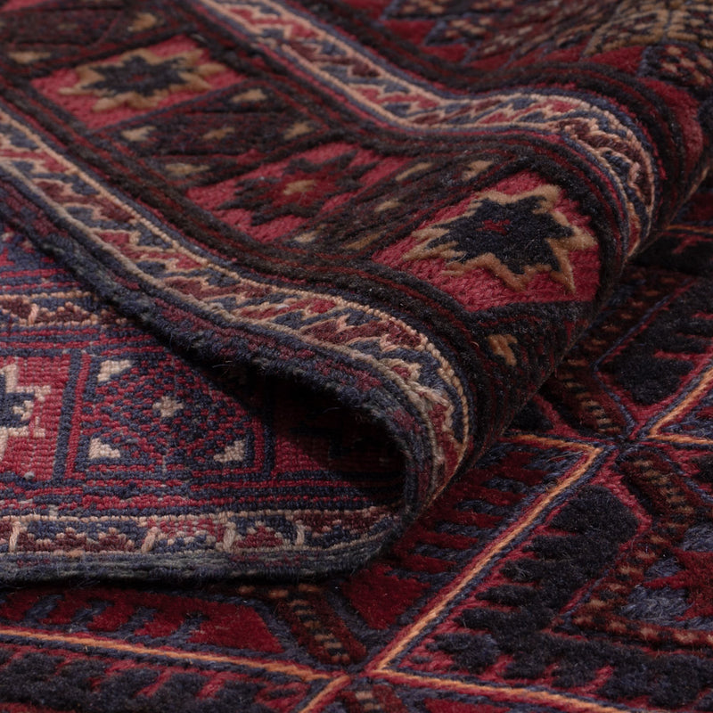 Kelim Afghan Teppich 155x178cm - dunkelrot
