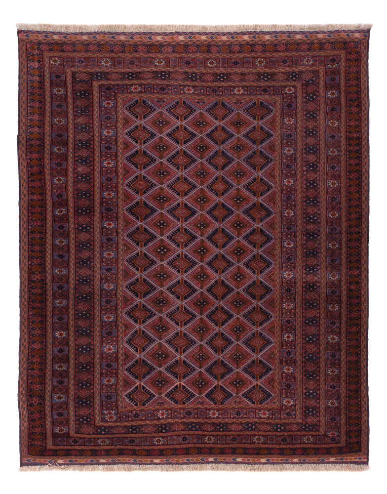 Kelim Afghan Teppich 155x198cm - dunkelrot