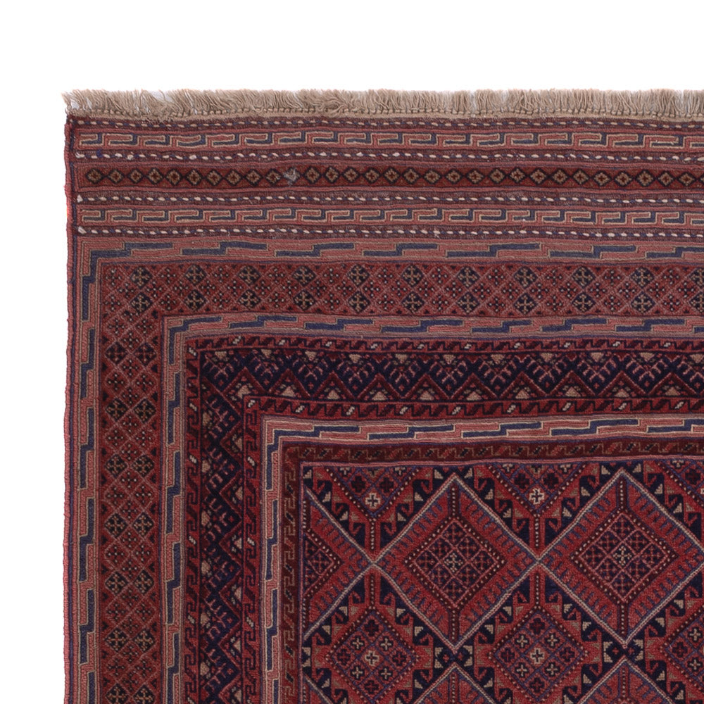 Kelim Afghan Teppich 140x193cm - dunkelrot