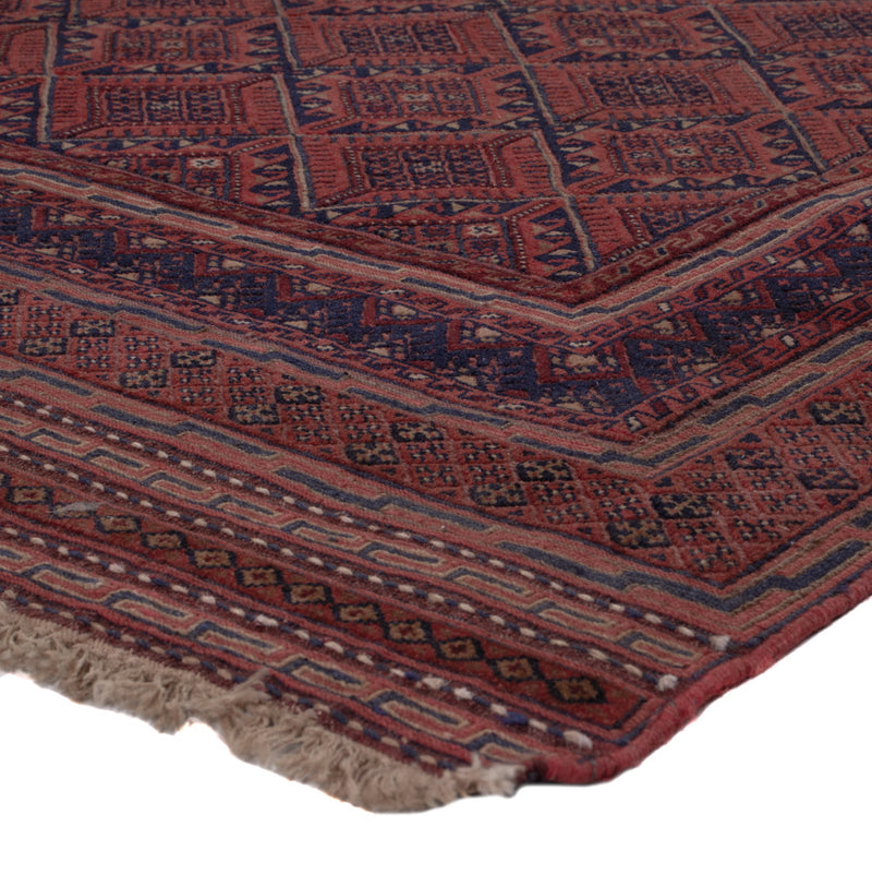 Kelim Afghan Teppich 140x193cm - dunkelrot